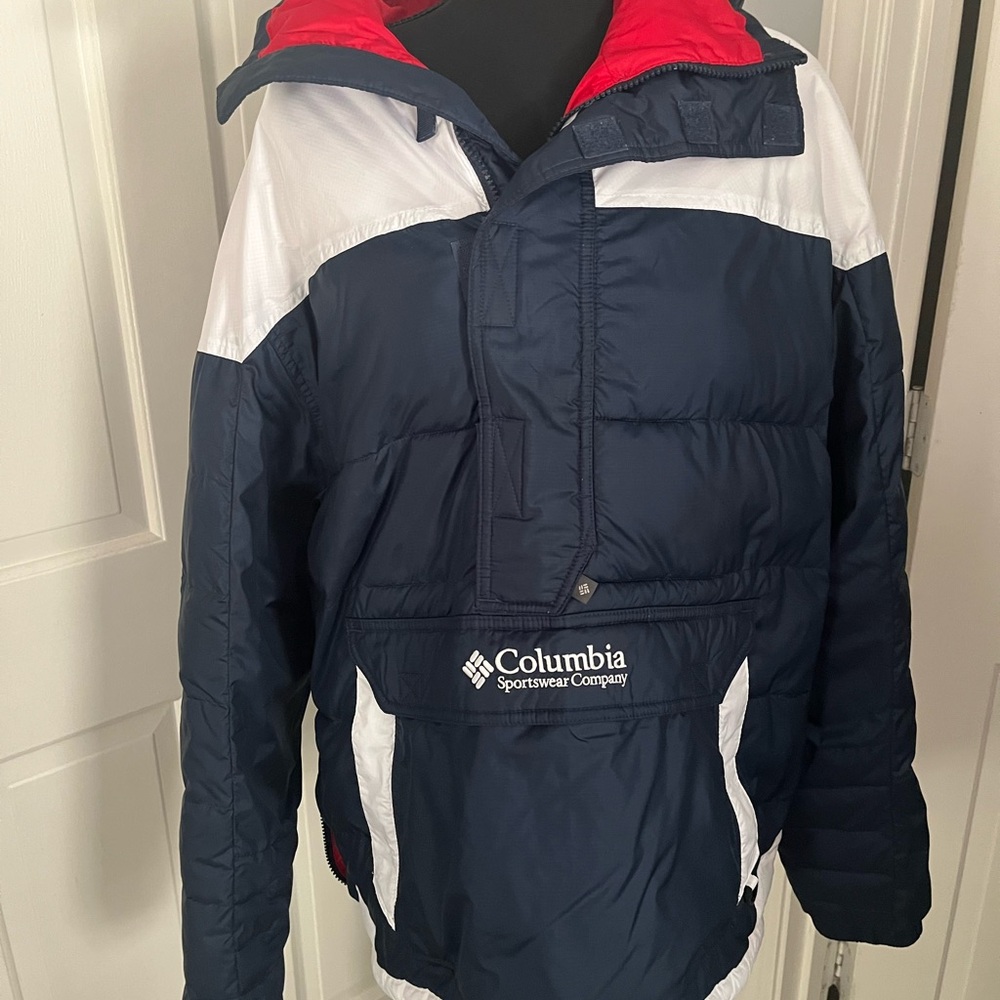 Columbia Navy, White Outdoor Pullover Jacket